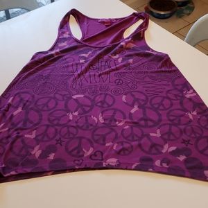 Purple peace sign tank